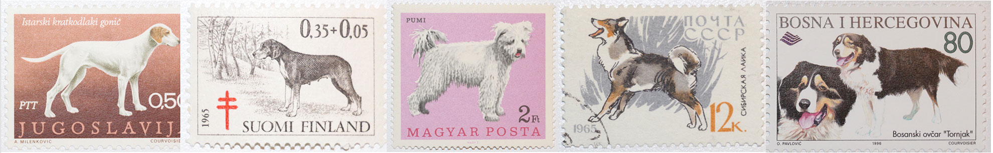 Hunde auf Briefmarken